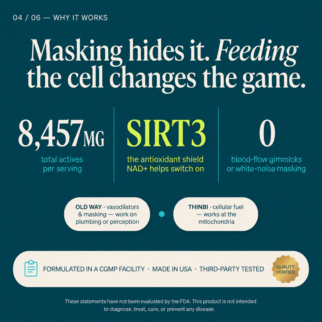 Thinbi NAD+ — Inner-Ear Cellular Energy & Oxidative Defense Support