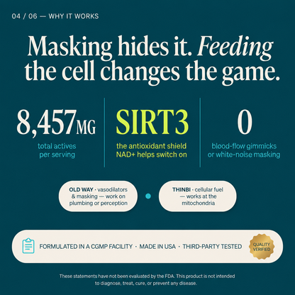 Thinbi NAD+ — Inner-Ear Cellular Energy & Oxidative Defense Support